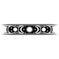 Celestial Ornament Sun, Moon, and Stars Border, Black and White vector