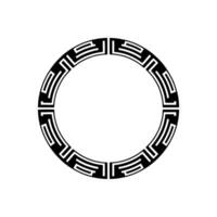 Geometric Circle Frame Element in Black and White vector