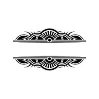 Art Deco Element Black White Border for Invitations and Logos vector