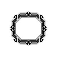 Geometric Black and White Octagonal Frame, Decorative vector