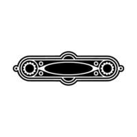 Ornate Black and White Ornament on Light Gray, Art Deco Element vector