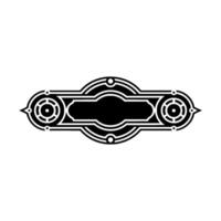 Art Deco Style Black and White Emblem, Ornate on White vector