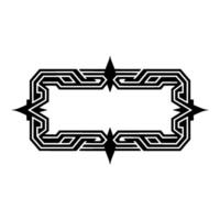 Geometric Art Deco Frame, Black on White, Elegant vector