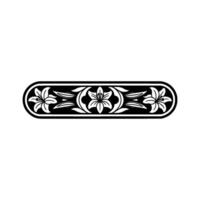 Elegant Lily Floral Ornament in Black and White, Border vector