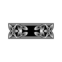 Ornate Floral Element in Black White on Gradient Background vector