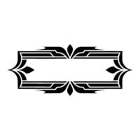 Art Deco Frame Element - Black on White, Geometric vector