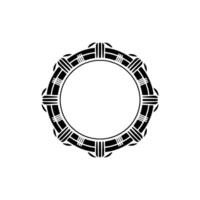 Minimalist Geometric Circle Frame, Art Deco Style, Black and White vector