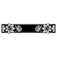 Elegant Floral Border - Black and White, Customizable Text Area vector