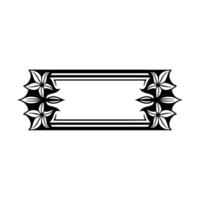Elegant Floral Border Frame Black and White Decorative Element vector