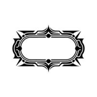 Ornate Black White Art Deco Frame Element on a White Background vector