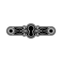 Art Deco Keyhole Emblem - with Gear Elements vector