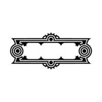 Black Ornamental Frame on White Background vector