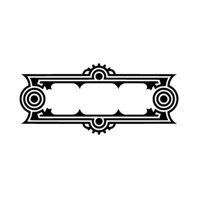 Black Ornamental Frame on White Background