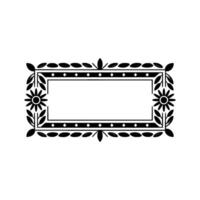Floral Rectangular Frame Decorative Border vector