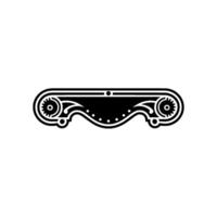 Black and White Decorative Element, Modern Vintage Style vector