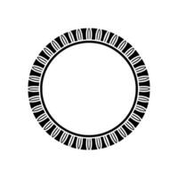 Minimalist Black and White Circular Ornament, Simple vector