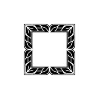 Elegant Black Leaf Frame Element on White Background vector