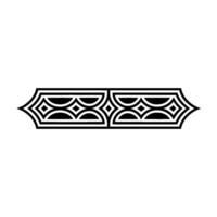 Geometric Ornamental Black and White Border on White Background vector