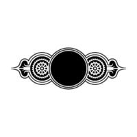 Ornate Black White Emblem Geometric with Cogwheels Circle vector