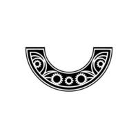 Steampunk Ornamental U-Shape Element, Black and White vector