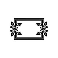 Elegant Rose Frame Border, Illustration, Minimalist vector
