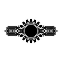 Steampunk Gear and Ornament - Monochrome Element vector