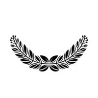 Elegant Black Laurel Wreath on White Minimalist - Leaves vector