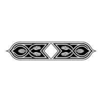 Ornate Black White Border Geometric Floral Elements vector
