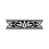 Elegant Black Floral Border Ornament on White Background, Elegance vector