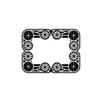 Elegant Art Deco Frame with Flower and Slice Motifs vector