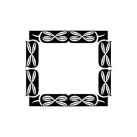 Geometric Frame in Black and White Ornamental Border, Decorative vector