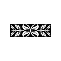 Elegant Floral Border, Monochrome, Symmetry, Element vector