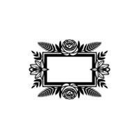 Floral Frame Elegant Black White Template for Invitations Designs vector