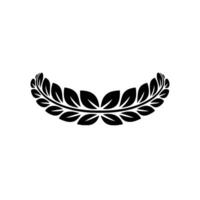 Elegant Laurel Wreath Silhouette, Black on Gray vector