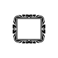 Elegant Decorative Frame with Leaves, Minimalist Black White vector