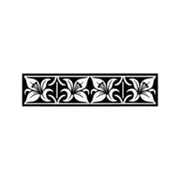 Floral Border in Black and White, Decorative Element, Art vector