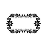 Floral Frame, Black and White, Minimalist, Decorative Element vector