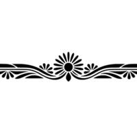 Decorative Floral Border, Black White, Element vector