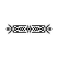 Elegant Black Floral Divider on White, Decorative Element vector