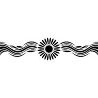 Minimalist Daisy Wave Border, Monochrome, Element vector