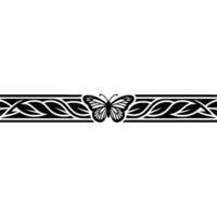 Butterfly Border Elegant Monochromatic Floral vector