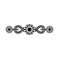 Floral Infinity Knot Border Black and White vector