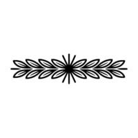 Minimalist Floral Border Element in Black, Decorative Line Art vector