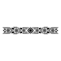 Floral Black Border Minimalist Ornament on White Background vector