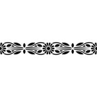 Elegant Black Floral Border Element on White Background, Decorative vector