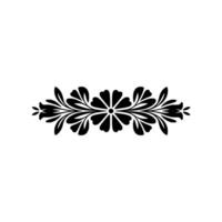 Elegant Black Floral Border Element on White Background - Decorative - Ornate vector