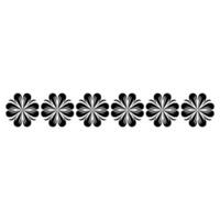 Black Floral Border Pattern on White Background - Simple vector