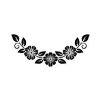 Floral Swag Silhouette Minimalist Black and White vector