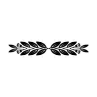 Black Leafy Ornament on White Background vector