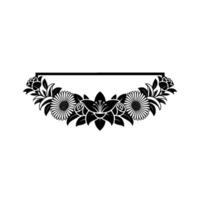 Elegant Floral Border Element in Black White, Minimalist - Frame vector